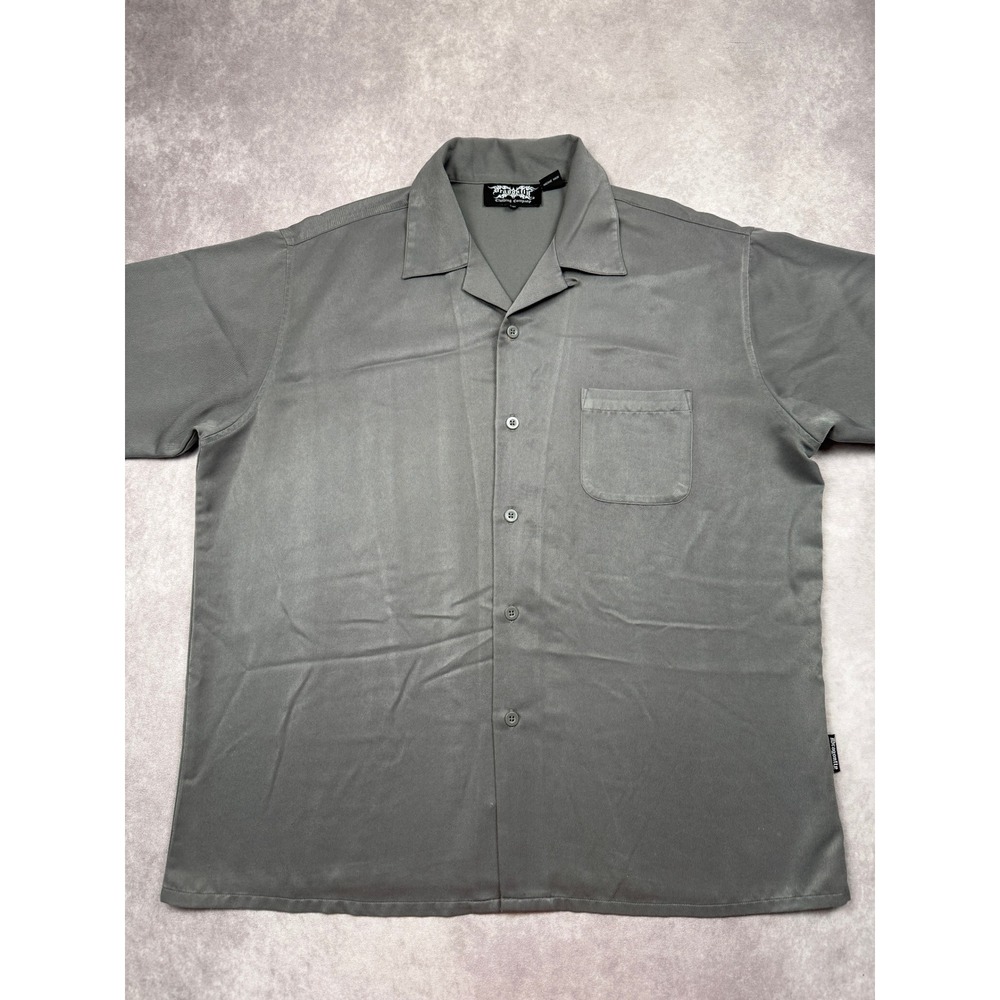 VTG Dragonfly Clothing‎ Company Men XL Gray Button Shirt 90s Y2K Made In Korea